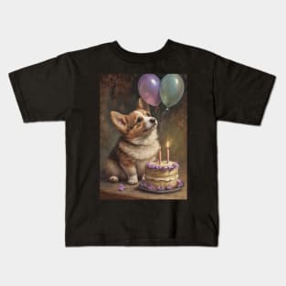 Welsh Corgi Birthday Party Card Kids T-Shirt